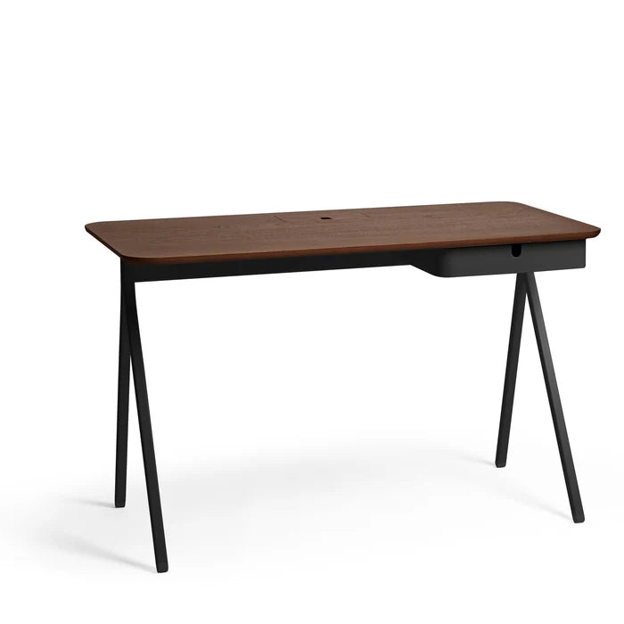 Key Desk, 48x24", Walnut + Black