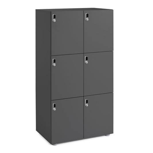 Stash 6-Door Locker, Digital, Charcoal